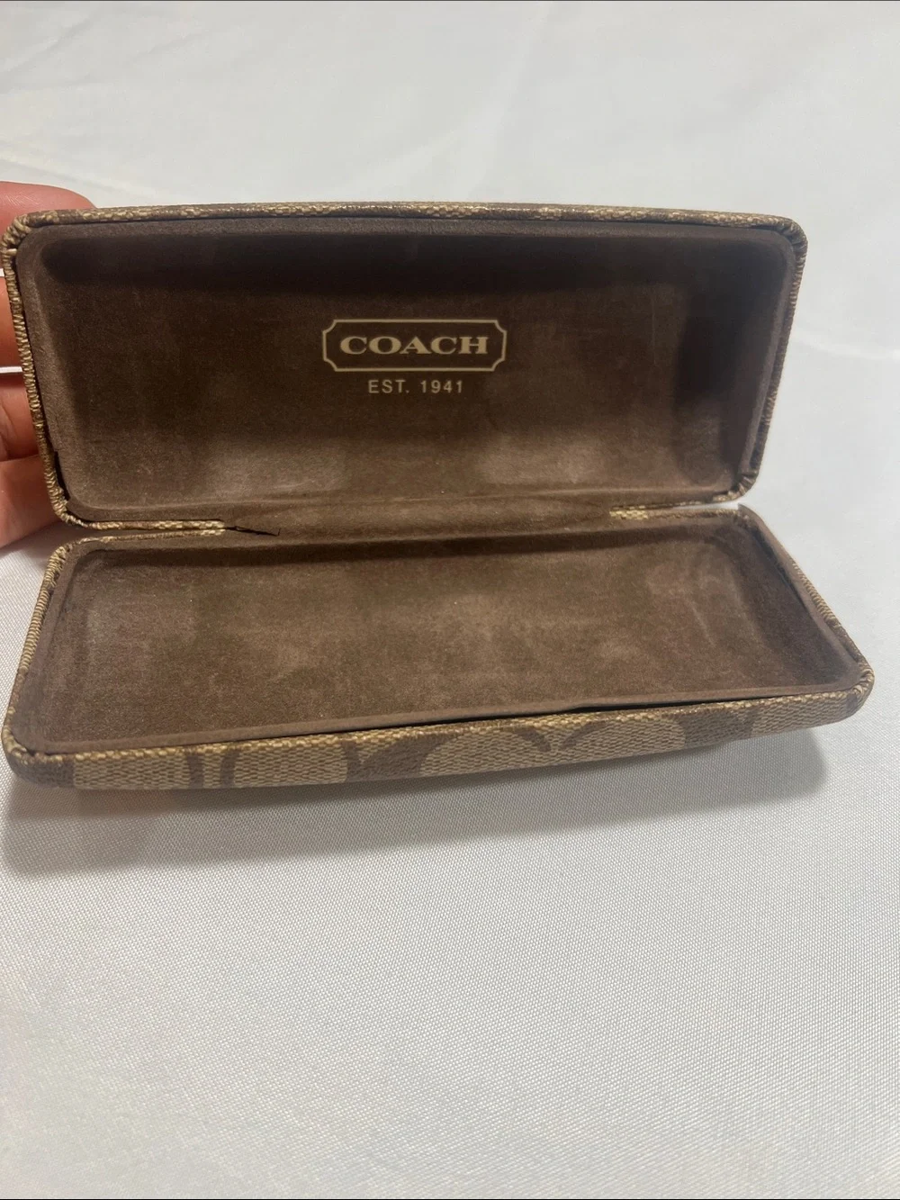 Coach Brown Signature Canvas Sunglass Case